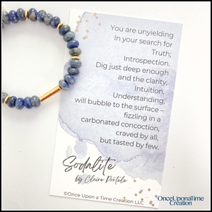 Sodalite Gemstone Bracelet with Gold Accents